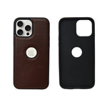 Premium PU Leather Phone Case with Logo Cutout for iPhone 13 Pro Max