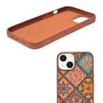 Bohemian Ethnic Print Cork Texture with Pearl Detail Phone Case for iPhone 13 / 14