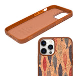 Bohemian Ethnic Print Cork Texture with Pearl Detail Phone Case for iPhone 12 / 12 Pro
