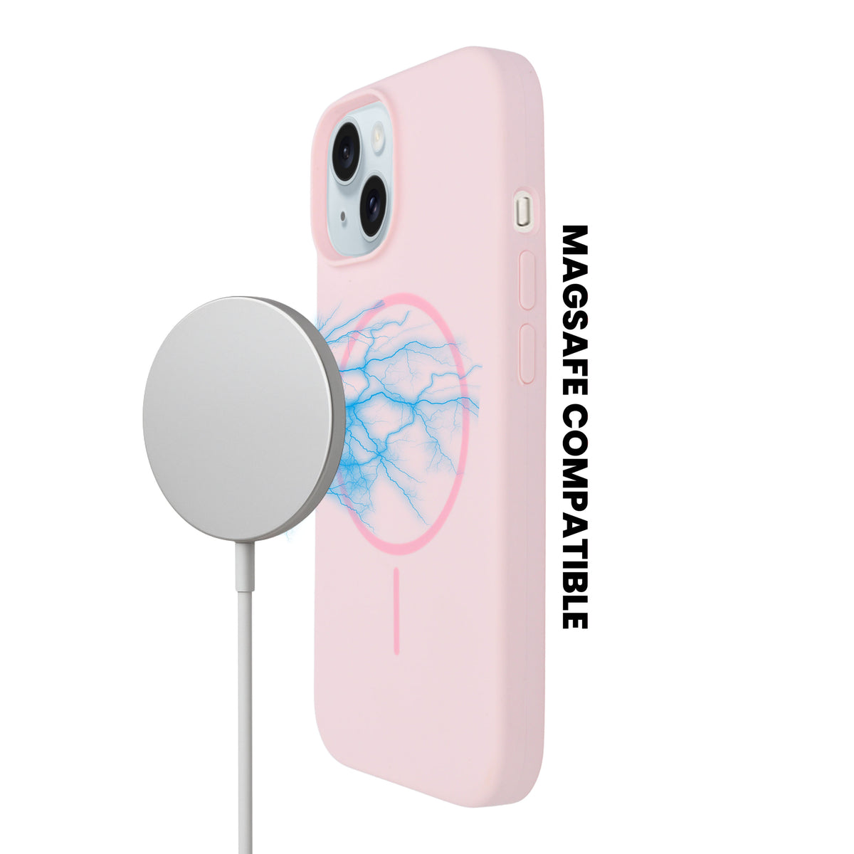 Soft Silicone with MagSafe Ring Phone Case for iPhone 15