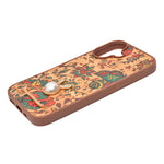 Bohemian Ethnic Print Cork Texture with Pearl Detail Phone Case for iPhone 17
