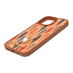 Bohemian Ethnic Print Cork Texture with Pearl Detail Phone Case for iPhone 15 Pro Max