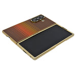 Carbon Fiber Texture with Golden Metallic Frame Phone Case For Samsung Galaxy Z Fold 7