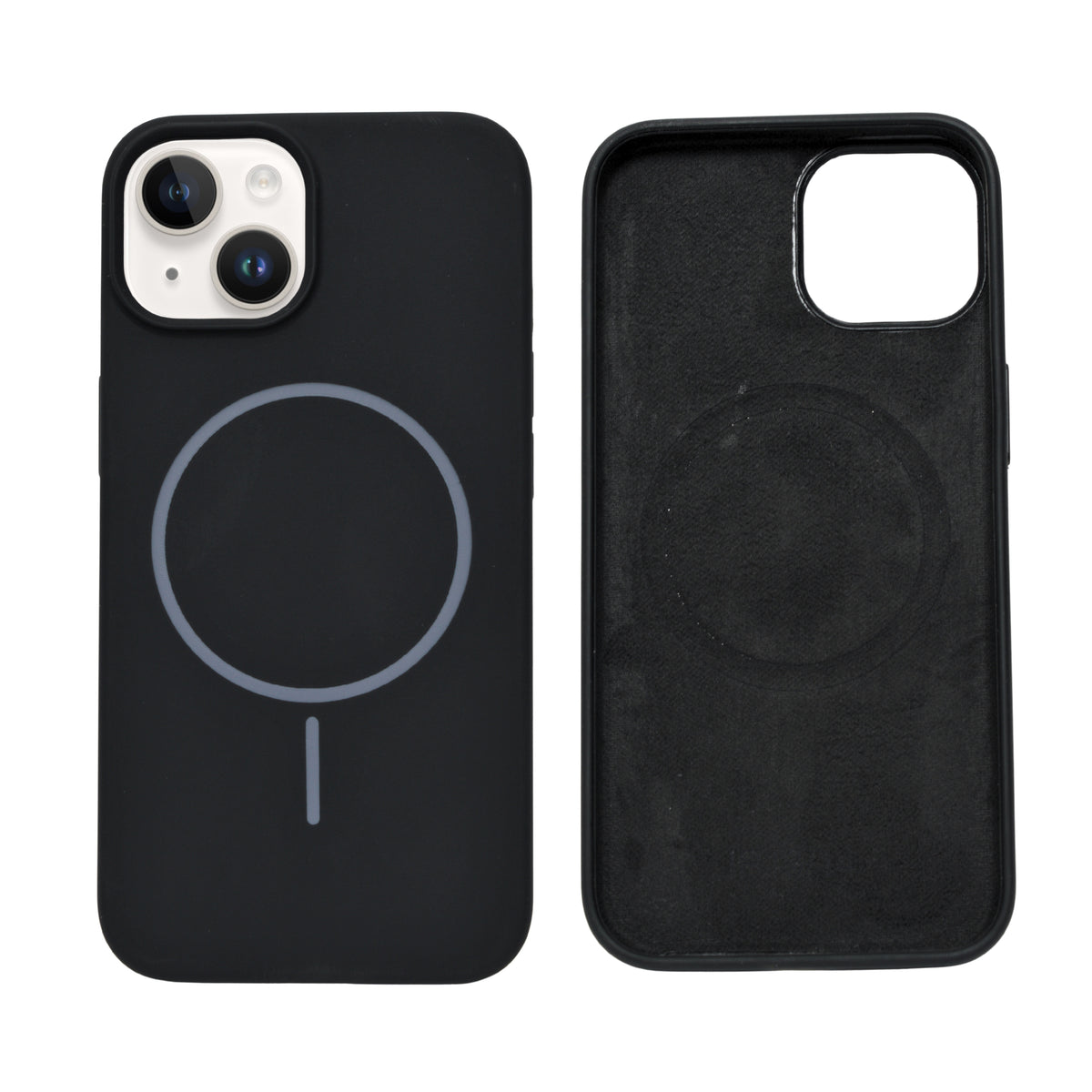 Soft Silicone with MagSafe Ring Phone Case for iPhone 14 Plus / 15 Plus
