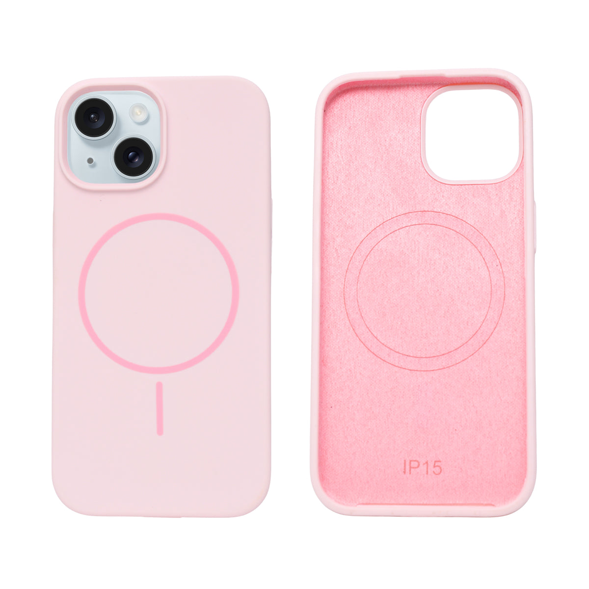 Soft Silicone with MagSafe Ring Phone Case for iPhone 15