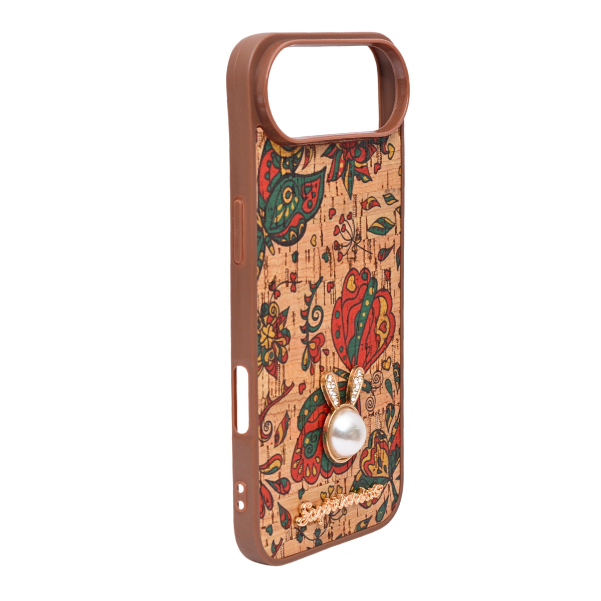 Bohemian Ethnic Print Cork Texture with Pearl Detail Phone Case for iPhone 17 Air