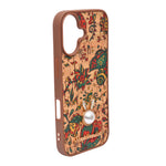 Bohemian Ethnic Print Cork Texture with Pearl Detail Phone Case for iPhone 17