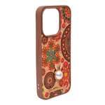 Bohemian Ethnic Print Cork Texture with Pearl Detail Phone Case for iPhone 15 Pro