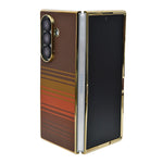 Carbon Fiber Texture with Golden Metallic Frame Phone Case For Samsung Galaxy Z Fold 7