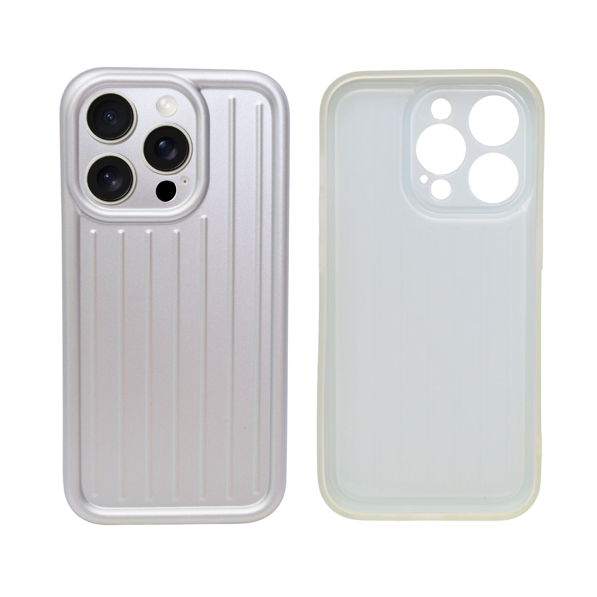 Corrugated Lines Pattern Matte Plating Phone Case For iPhone 14 Pro