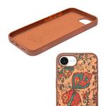 Bohemian Ethnic Print Cork Texture with Pearl Detail Phone Case for iPhone 16e