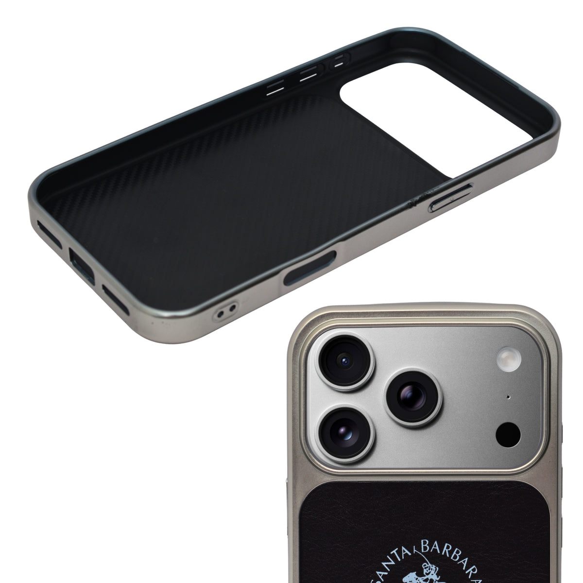 Santa Barbara Polo Club Dual Tone Leather Finish Phone Case for iPhone 17 Pro