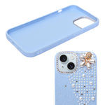 Luxury Glitter Finish with 3D Pearl Flower Design Phone Case for iPhone 14 Plus/ 15 Plus