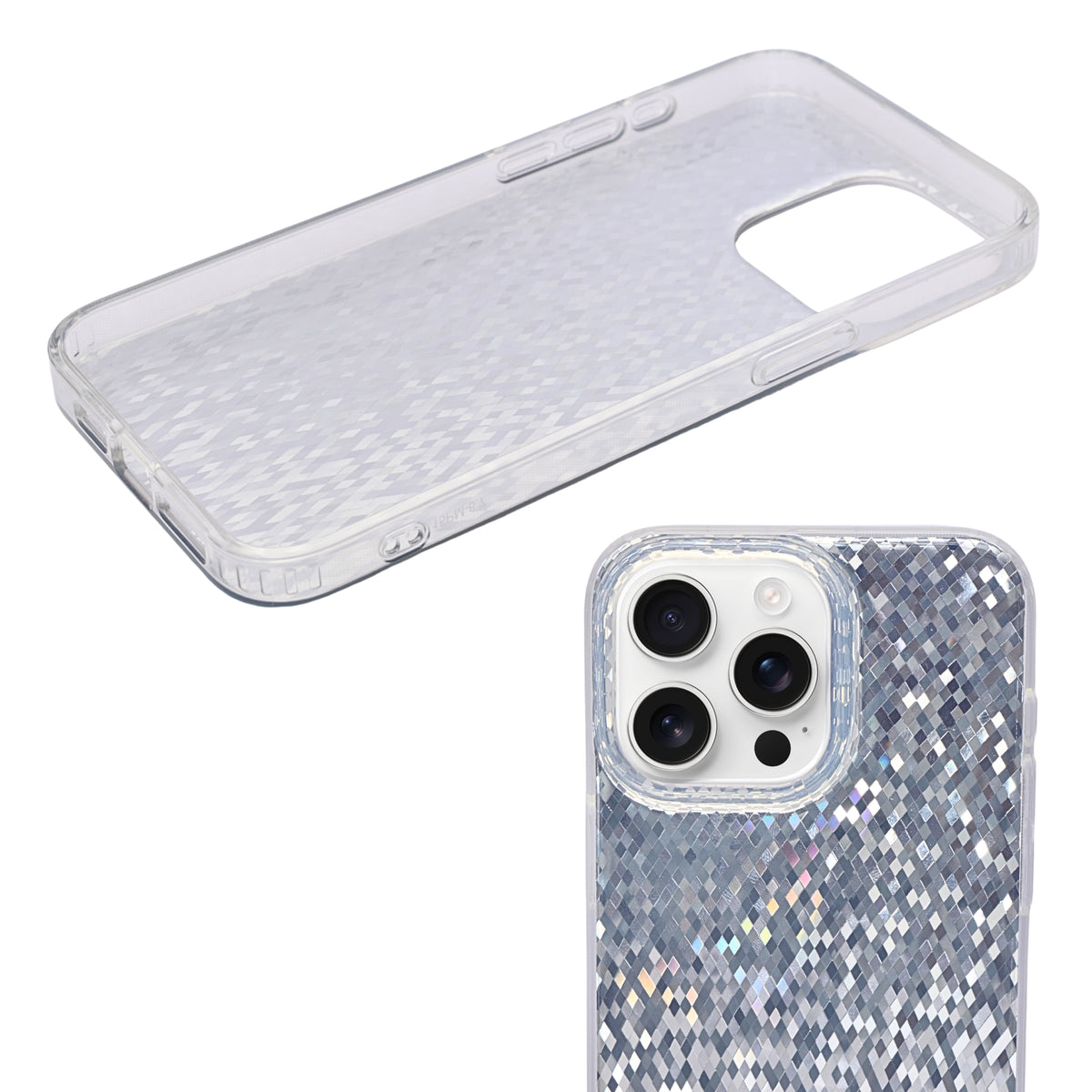 Crystal Mosaic with Prismatic Effect Phone Case for iPhone 15 Pro Max