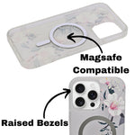 Transparent Floral MagSafe Compatible Phone Case for iPhone 16 Pro Max