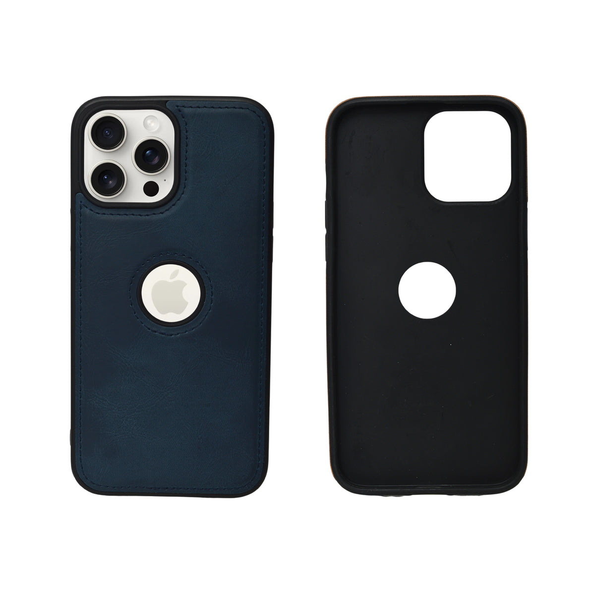 Premium PU Leather Phone Case with Logo Cutout for iPhone 13 Pro Max