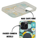 Floral Transparent MagSafe Shockproof Protection Phone Case For iPhone 15 Pro Max