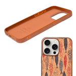 Bohemian Ethnic Print Cork Texture with Pearl Detail Phone Case for iPhone 15 Pro Max
