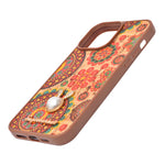 Bohemian Ethnic Print Cork Texture with Pearl Detail Phone Case for iPhone 14 Pro Max