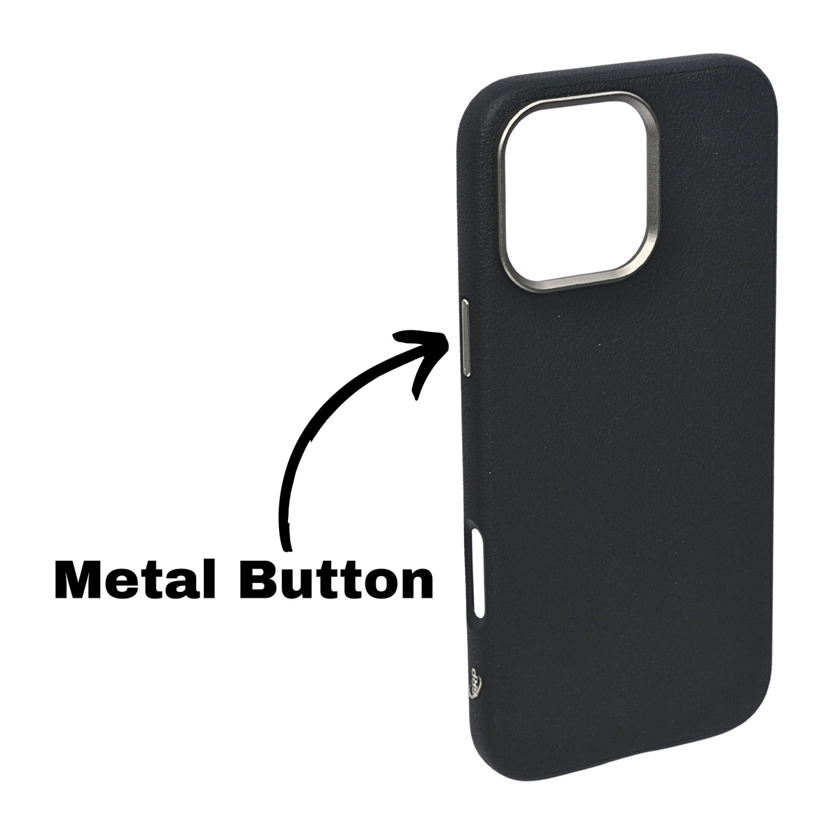 Leather Textured with Metallic Camera Ring for iPhone 16 Pro Max
