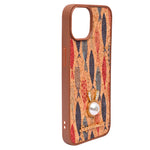 Bohemian Ethnic Print Cork Texture with Pearl Detail Phone Case for iPhone 13 / 14