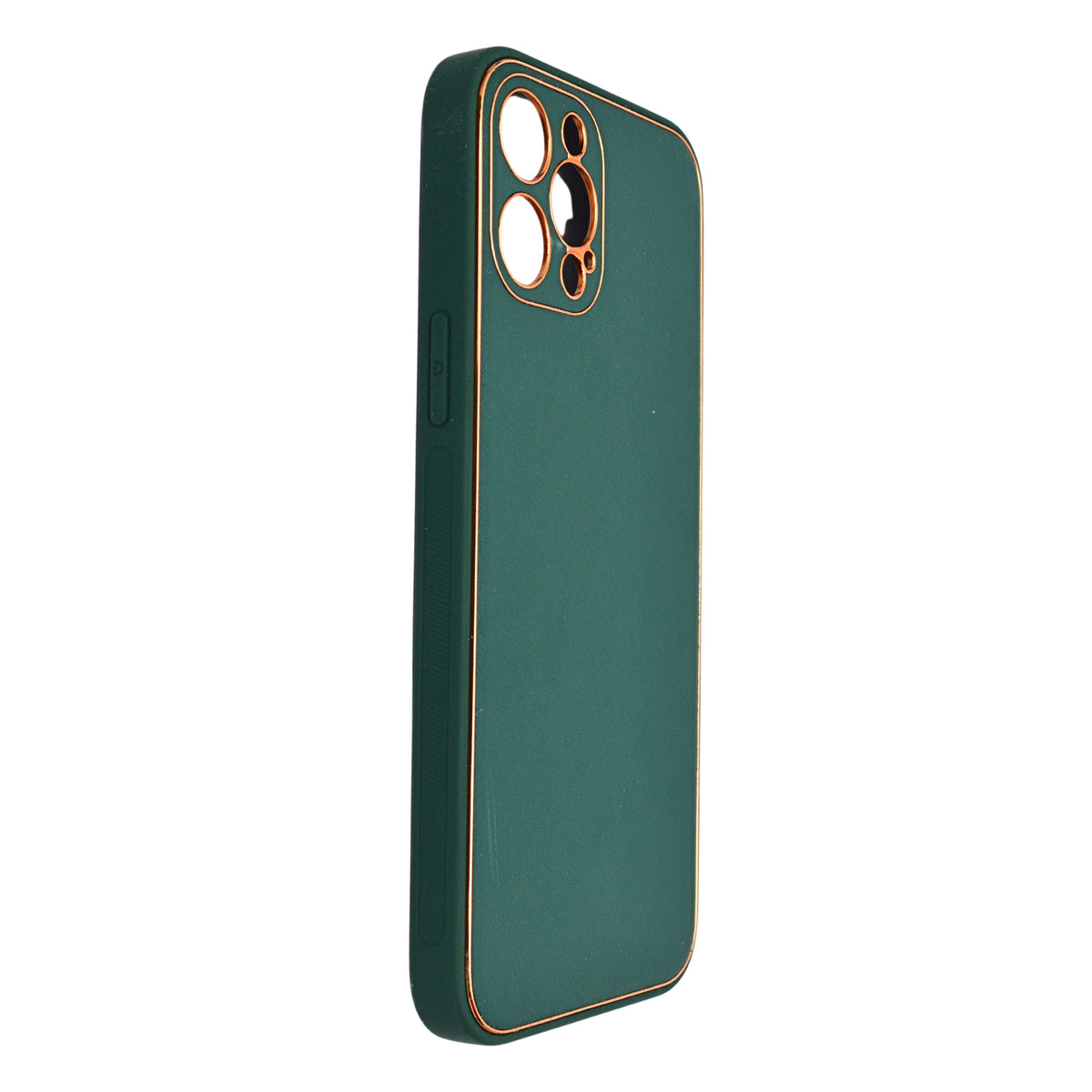 Smooth Leather Matte Phone Case with Gold Detailing for iPhone 12 Pro Max