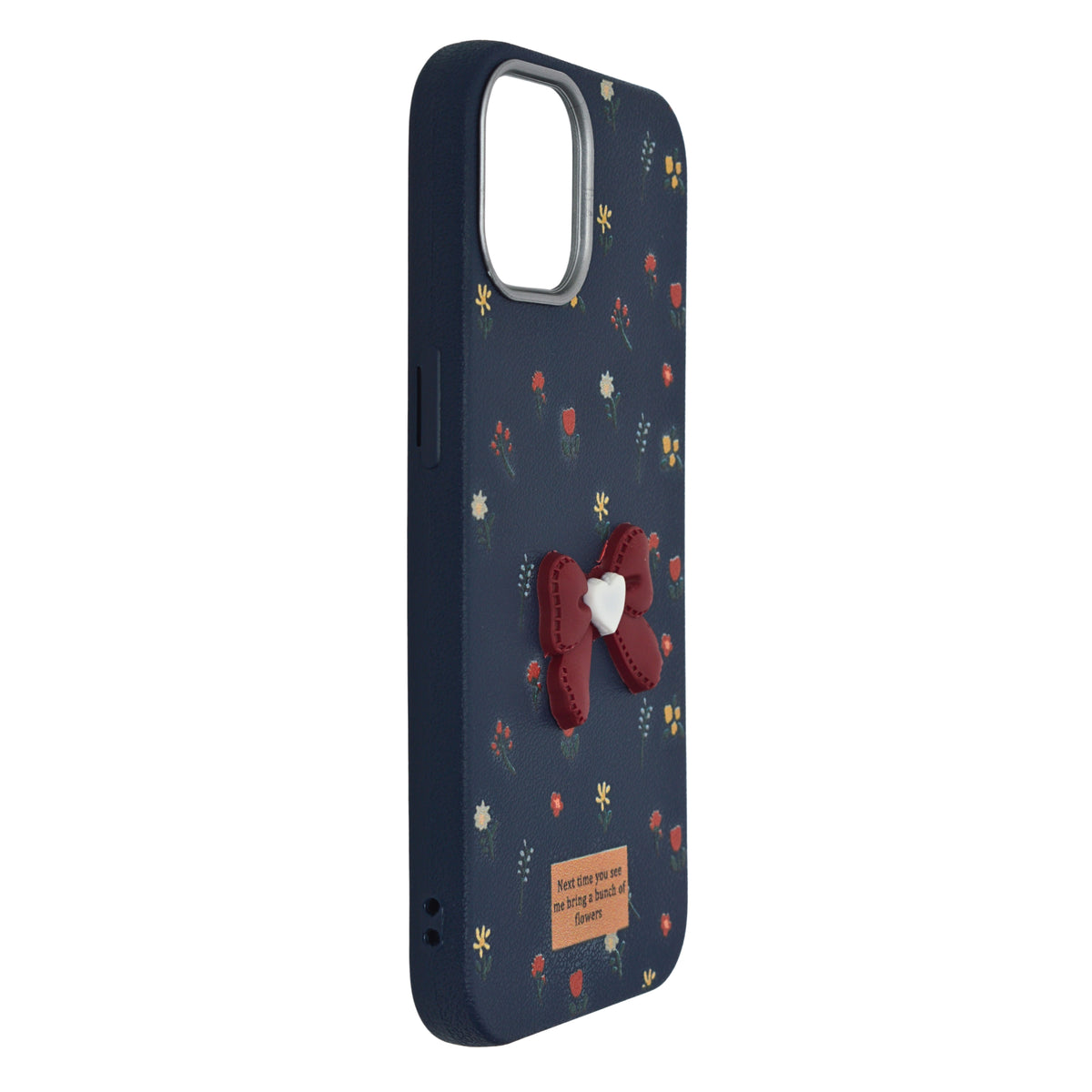 Cute Floral with 3D Bow Phone Case For iPhone 15
