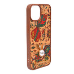 Bohemian Ethnic Print Cork Texture with Pearl Detail Phone Case for iPhone 13 / 14