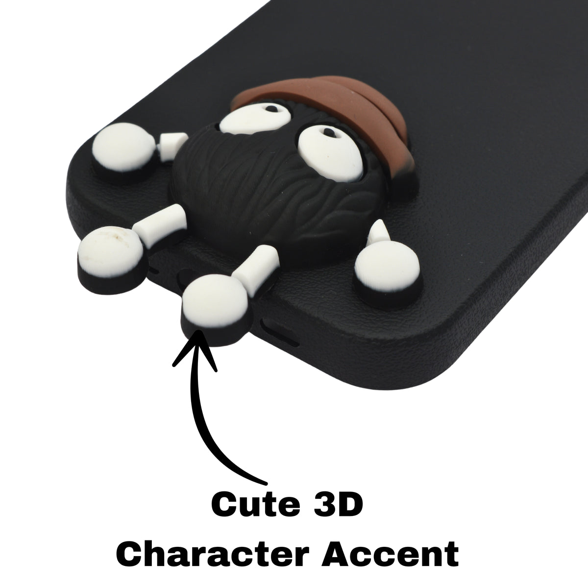 Hello Teddy Cap 3D Cartoon Phone Case For iPhone 16 Plus