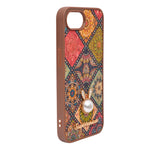 Bohemian Ethnic Print Cork Texture with Pearl Detail Phone Case for iPhone 16e