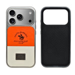 Santa Barbara Polo Club Dual Tone Leather Finish Phone Case for iPhone 17 Pro