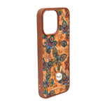 Bohemian Ethnic Print Cork Texture with Pearl Detail Phone Case for iPhone 15 Pro Max