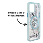 Tech Steampunk Gear Clock Design MagSafe Phone Case For iPhone 12/ 12Pro