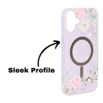 Transparent Floral MagSafe Compatible Phone Case for iPhone 16 Plus