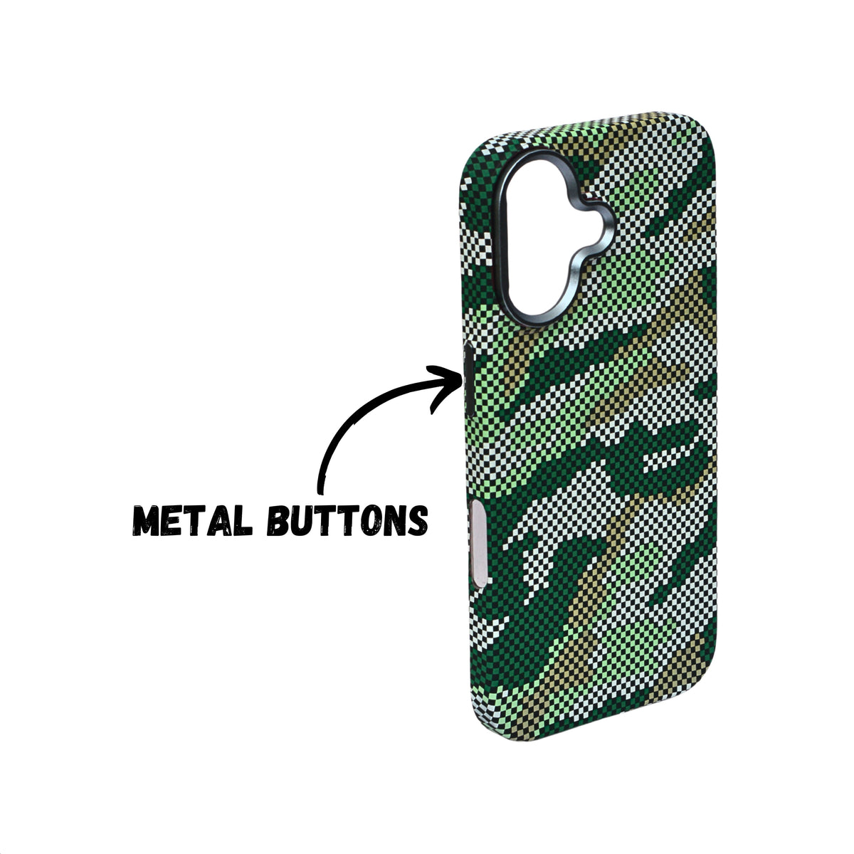 Camouflage Pixel Pattern Phone Case for iPhone 16