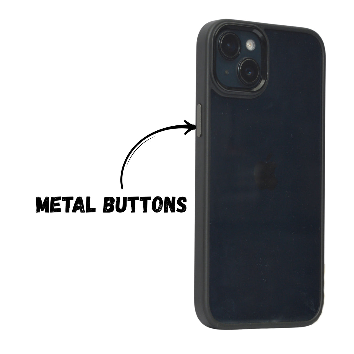 Transparent Hard back with Chrome Border Anti Slip Grip Phone Case for iPhone 14 Plus/15 Plus