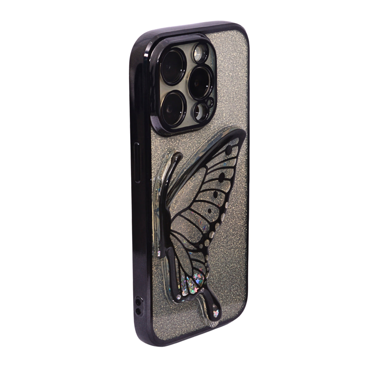 Stylish Luxury Eye Catching Butterfly Glitter Phone Case for iPhone 15 Pro