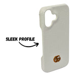 Luxury GG Embossed Phone Case for iPhone 16