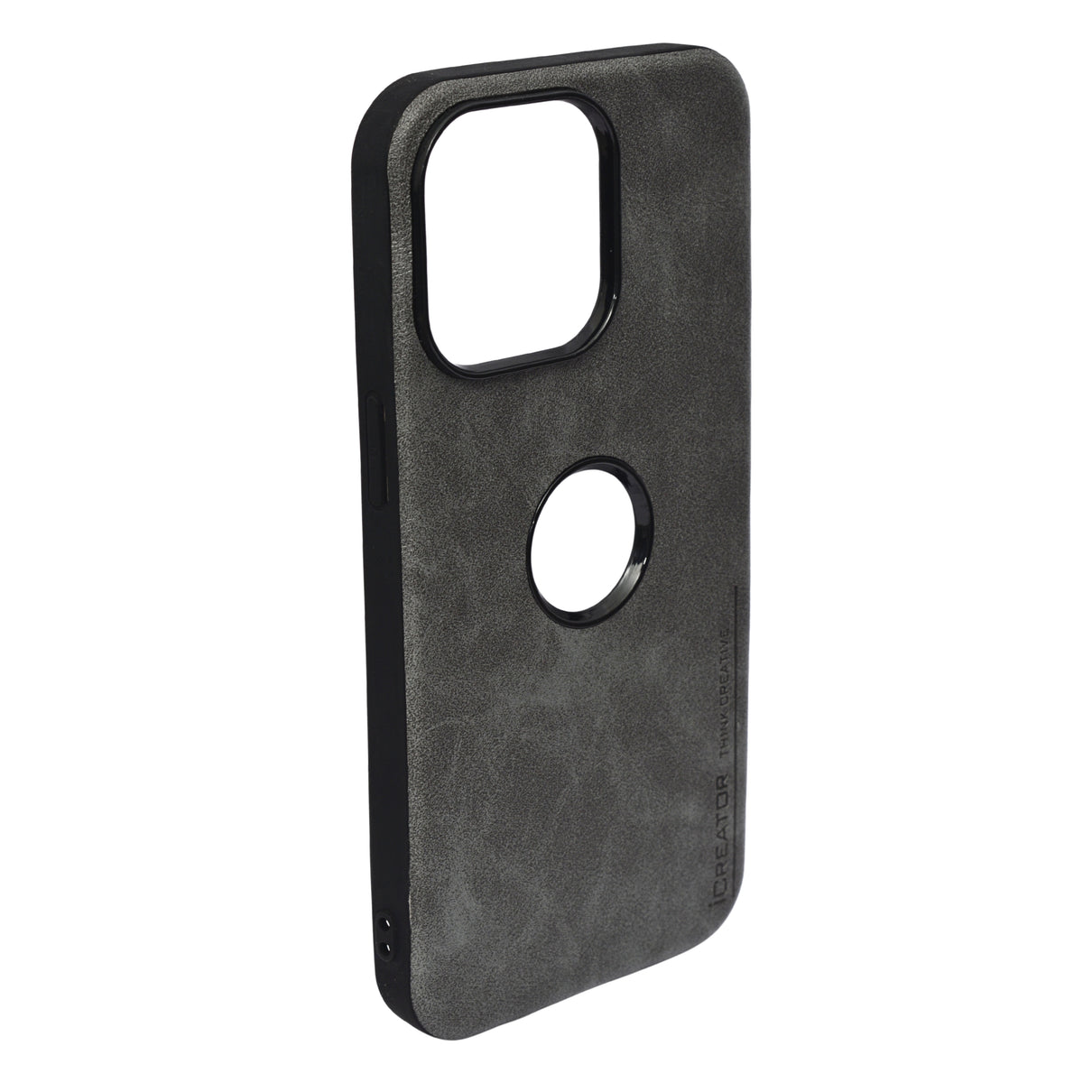 PU Leather with Precise Apple Logo Cutout Phone Case for iPhone 15 Pro Max