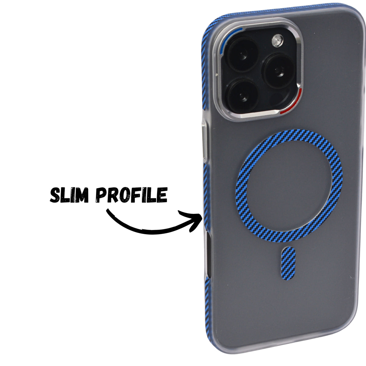 Transparent Shockproof MagSafe Case with Carbon Fiber Ring – for iPhone 16 Pro Max