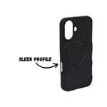 3D Embossed Heart Design Soft Silicone Phone Case for iPhone 16
