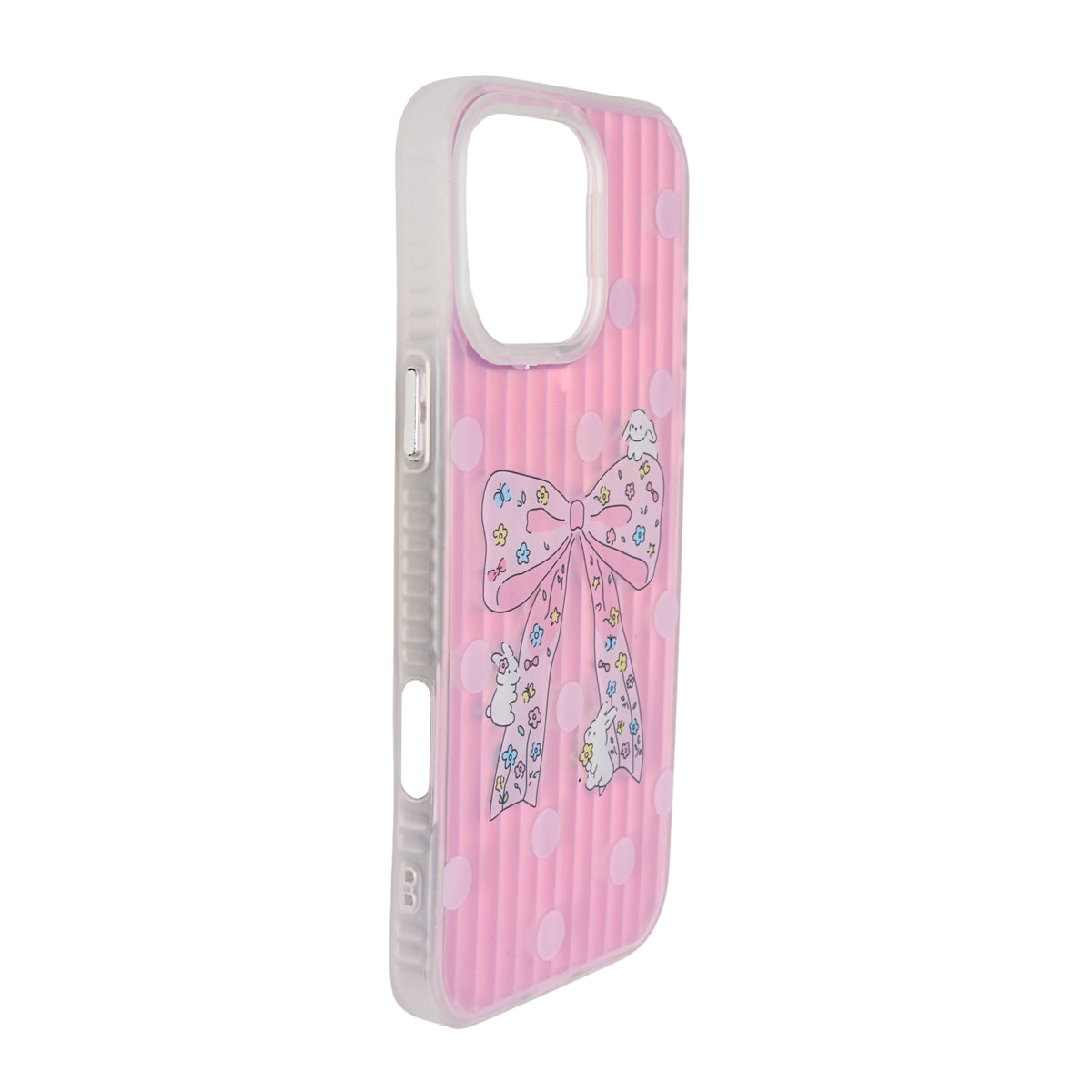 Aesthetic Bow & Floral Print Phone Case for iPhone 16 Pro Max