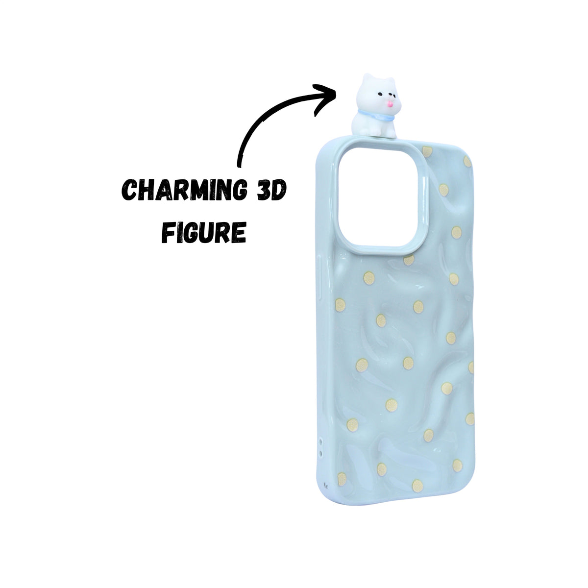 3D Cartoon Character with Polka Dots Soft Phone Case for iPhone 15 Pro Max