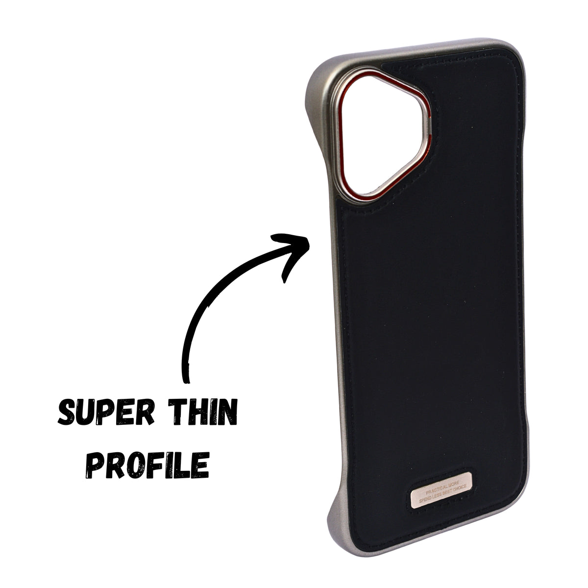 Premium Leather Finish with Metal Base Phone Case for iPhone 16 Plus