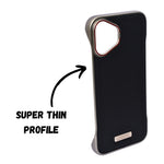 Premium Leather Finish with Metal Base Phone Case for iPhone 16 Plus