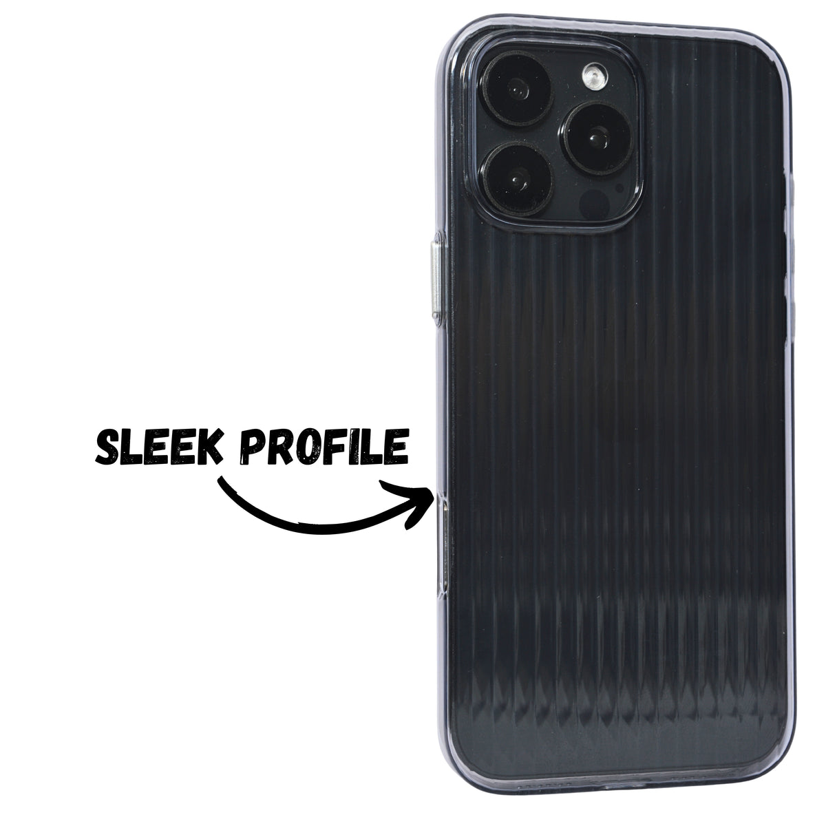 Glossy Transparent Hard Shell Striped Phone Case for iPhone 16 Pro