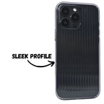 Glossy Transparent Hard Shell Striped Phone Case for iPhone 16 Pro