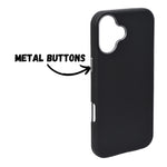 Premium PU Leather with Metal Camera Frame Phone Case for iPhone 16 Plus