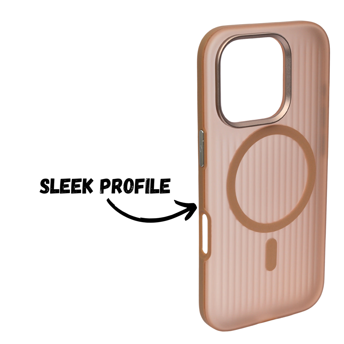 Matte Transparent Corrugated Texture MagSafe Compatible Phone Case for iPhone 16 Pro