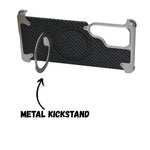 Premium Carbon Fiber Metal Edge & Kickstand Phone Case for Samsung S25 Ultra